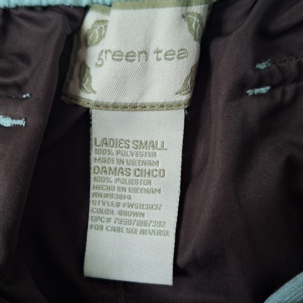 GreenTea Brown Wide Leg Pants with White Accents - Picture 8 of 10